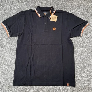 Mens Trojan Signature Black & Orange Pique Polo Shirt TC-1009 - Size Large - Picture 1 of 9