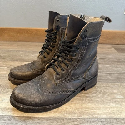 Botas Freebird by Steven Canyn Distress marrón cremallera lateral para mujer 10 (defecto) Foto 1 de 4