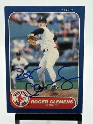 Карта с автографом 1986 Fleer Roger Clemens No345 — Boston Red Sox — смелая - Изображение 1 из 2