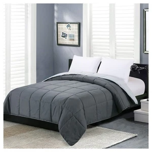 Comforters Queen Size - Grey Duvet Insert Down Alternative Bed Queen Comforte... - Picture 1 of 6