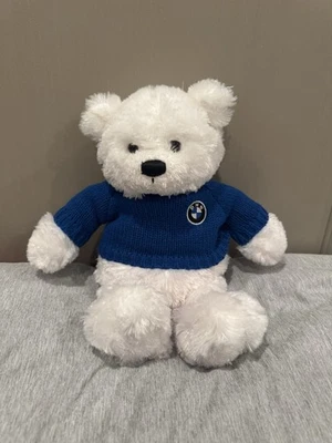 Gund BMW White Bear With Blue Sweater 14" Plush - Image 1 of 4