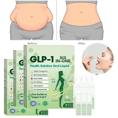 GLP -1 8 合 1 修身健康口服溶液,高级补充剂液体滴剂 — 第 1/4 张图片