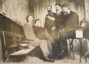 1893 College Schule Lehrer Fakultät Männer Mittagessen Zimmer Schrank Karte Foto Antik - Bild 1 von 3