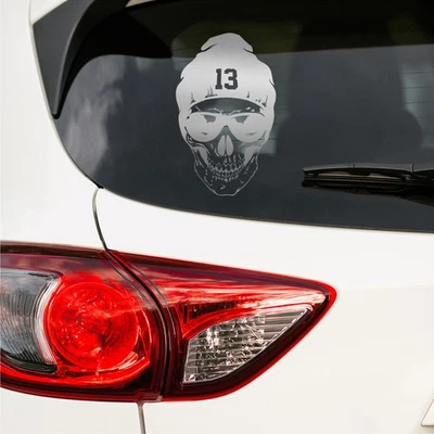 Adesivo Teschio Argento Metallico 30x18cm Pellicola Auto Accessori K069 - Immagine 1 di 4