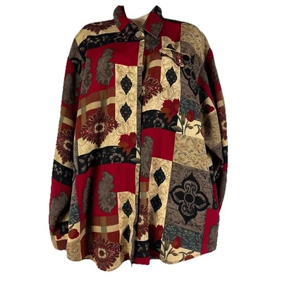 Blusa Christie & Jill vintage para mujer XL con botones manga larga ligera Foto 1 de 4