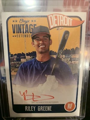 2020 Onyx Vintage Extended - Riley Greene Red AUTO On Card Prospect /25 - Image 1 of 2
