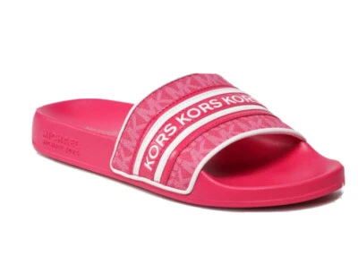 Nuevo MICHAEL KORS Para Mujer Gilmore MK Firma Logo Piscina Toboganes Lux Rojo Rubí Foto 1 de 4