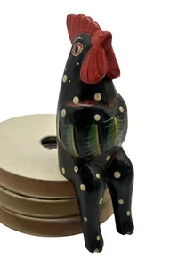 Vintage Rooster Folk Art Wood Shelf Sitter  Hand Carved And Hand Painted  7.75” - Picture 1 of 14