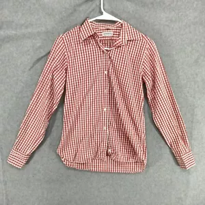 Bruno Piattelli Button Down Shirt Mens Sz 40 Red White Gigham Print Long Sleeve - Picture 1 of 14
