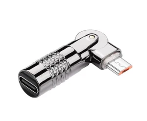 Micro 5 Pin to USB C 180 Degree Rotating LED Adapter | Male to Female - Picture 1 of 7