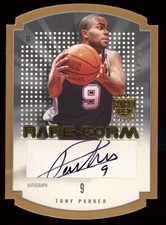 2003-04 Fleer Skybox Limited Edition Rare Form Auto Tony Parker #/150 Gold Spurs