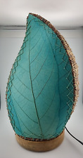 Eangee Leaflet Table Lamp Sea Blue Cocoa Leaves 15" x 8"