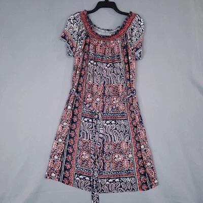 Vestido para mujer Lucky Brand pulóver con cinturón manga corta cachemira talla L Foto 1 de 4