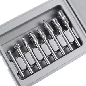 8Pcs Tungsten Carbide Burrs Rotary Burr Set Head 1/4'' Shank Die Grinder Bit US - Picture 1 of 13