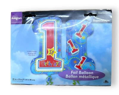 Anagram International 1st Birthday Boy Shape Foil Balloon, 28inch Super Shape - Image 1 of 4