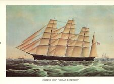 CLIPPER SHIPS (Lot of 4) Currier & Ives small 9x12