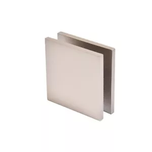 CRL Satin Nickel Square Style Hole-in-Glass Fixed Panel U-Clamp SCU4SN - Picture 1 of 3