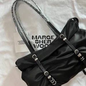 MARGE SHERWOOD Soft Overpacker Shoulder Bag Black Nylon & Leather | Fast - Picture 1 of 2