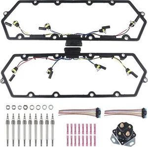 Arnés de juntas de cubierta de válvula + 8 bujías incandescentes + relé para Ford 98-03 7,3 L diésel EE. UU. - Imagen 1 de 18