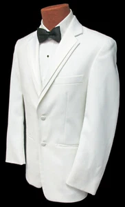 Men's Perry Ellis Virgo White Tuxedo Jacket with Satin Notch Lapels 37R - Picture 1 of 6