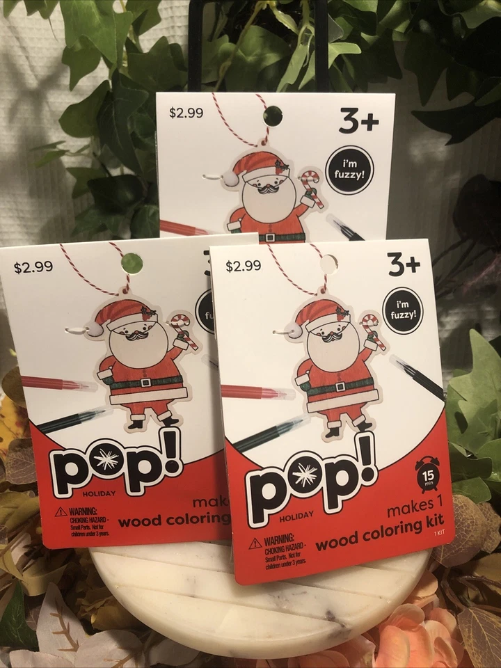 Kit de pintura Pop Holiday Papai Noel projeto artesanato kit de madeira novo X 3 - Imagem 1 de 1