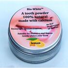 Bio-White Organic Tooth Powder Lemon in a glass jar (plastic free) 35g-4 Pack