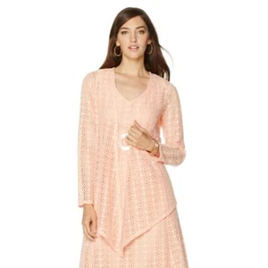 Liz Lange Ultimate Crochet Cardigan 475536-K-11 (PEACH, MEDIUM) - Picture 1 of 1