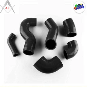 Kit negro para Fiat Coupé T20 Silicona Intercooler Refrigerante Kit 6 PIEZAS - Imagen 1 de 3