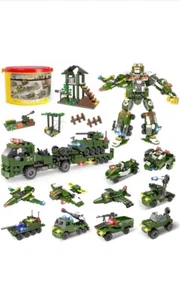 EP ESERCITAZIONE N PLAY 1164 Pezzi Set Blocchi Costruzioni Base Militare Città Esercito Giocattolo - Foto 1 di 13