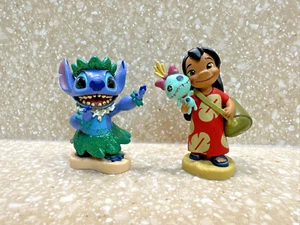 Hula Stitch Disney Store Authentic Cake Topper Figures Lilo And Stitch 2.5” A - Picture 1 of 2