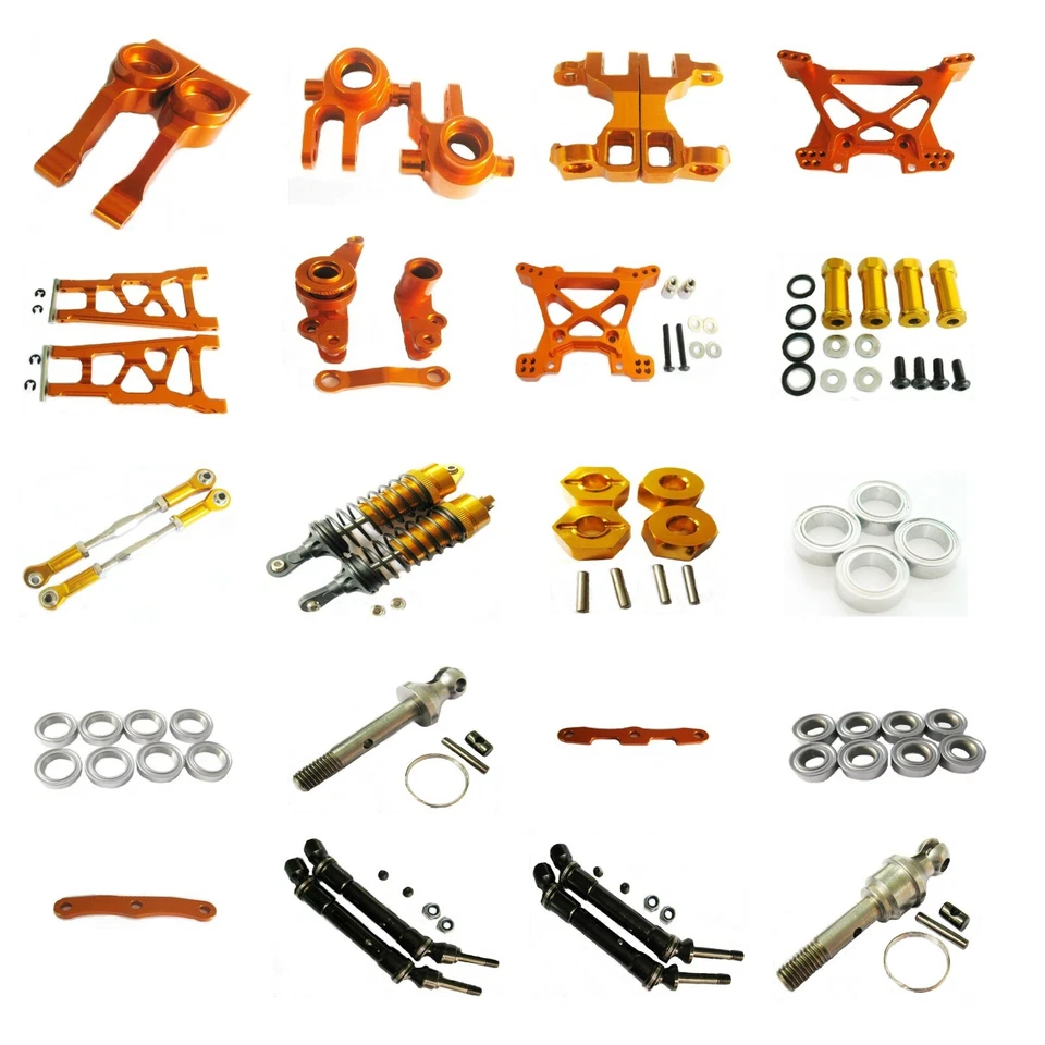 Aluminum metal Upgrade parts fit For TRAXXAS SLASH 4x4 1/10 RC Car Truck yellow - Image 1 of 4