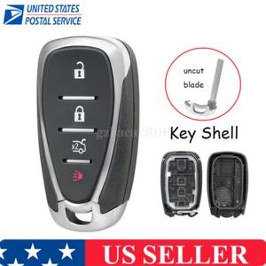 Remote Car Key Shell Case Fob 4 Button for Chevy Malibu 2016 2017 2018 2019 2020 - Picture 1 of 7