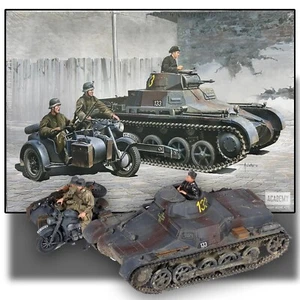 ACADEMY 13556 1/35 GERMAN PANZER I AUSF B & MOTORRAD (UND DREI FIGUREN) BAUSATZ - Bild 1 von 8