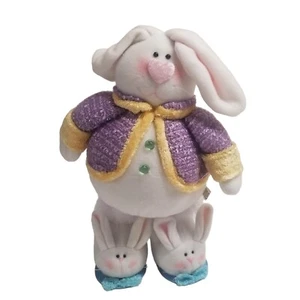 Plush Standing Easter Bunny Rabbit Decorative Spring Holiday Pastel White Rabbit - Picture 1 of 9