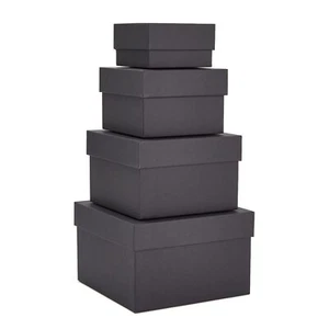 4 Pack Square Nesting Gift Boxes Decorative Boxes with Lids in 4 Assorted Siz... - Picture 1 of 5