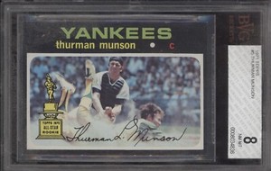 THURMAN MUNSON BGS BVG 8 1971 TOPPS #5 ALL-STAR ROOKIE CUP YANKEES HOF 4836