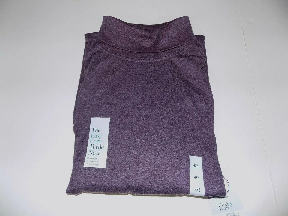 CROFT & BARROW EASY CARE KNIT TURTLENECK MENS SZ 3XL BIG -GRAPE- NWT - Image 1 of 2