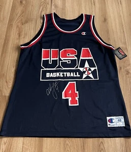 Signed 1992 Olympics Christian Laettner Champion Dream Team USA Jersey JSA AUTO - Picture 1 of 7