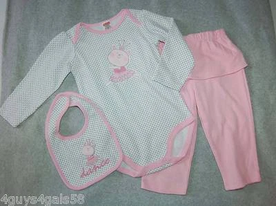 Body bailarina ROSA lunares para niñas pequeñas BIB & Leggings con falda 3-6 meses Foto 1 de 2