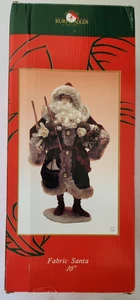 Vintage 16" Kurt S. Adler Stoff Weihnachtsmann mit Schlitten und Geschenk Statue - Bild 1 von 4