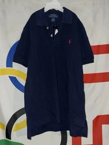 NWT Polo Ralph Lauren Shirt Boys Small Navy Blue Embroidered Cotton - Picture 1 of 5
