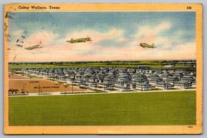 Postcard - Camp Wallace Texas WW2 Camp Airplane Air - Picture 1 of 2