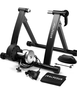 Alpcour Bike Trainer Stand for Indoor Riding – Portable Foldable Magnetic - Picture 1 of 9