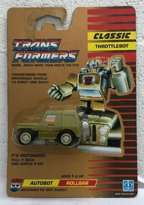Transformers Generation 1 Rollbar Throttlebot 1987 Autobot Gen 1 G1 Jeep UK Card - Image 1 of 2