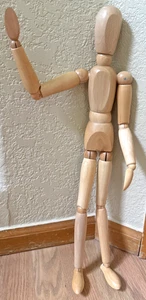 Bambola modello artistico manichino figura articolata in legno 21" - Foto 1 di 6