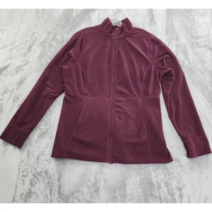 Torrid Full Zip Fleece Jacket Size 1 1X Purple Burgundy Pockets Casual Warm Cozy - Picture 1 of 10