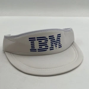 VTG IBM Golf Sun Visor Golf Hat Cap Adult Size White Shade Computer 1990s LPGA - Picture 1 of 16