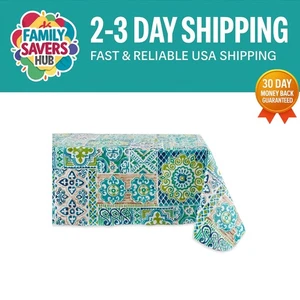 Elegant Flannel Backed Tablecloth, 84" L x 60" W, Perfect for Any Occasion - Picture 1 of 10