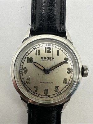 Vintage Gruen Precision Veri Thin 17 Jewel 32mm Swiss Wristwatch DOESNT RUN - Image 1 of 4