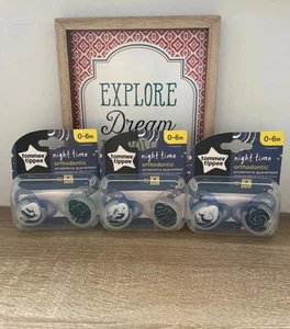 Tommee Tippee Babies Moda Night time Dummy Soothers Orthodontic Size 0-6 Months - Picture 1 of 1